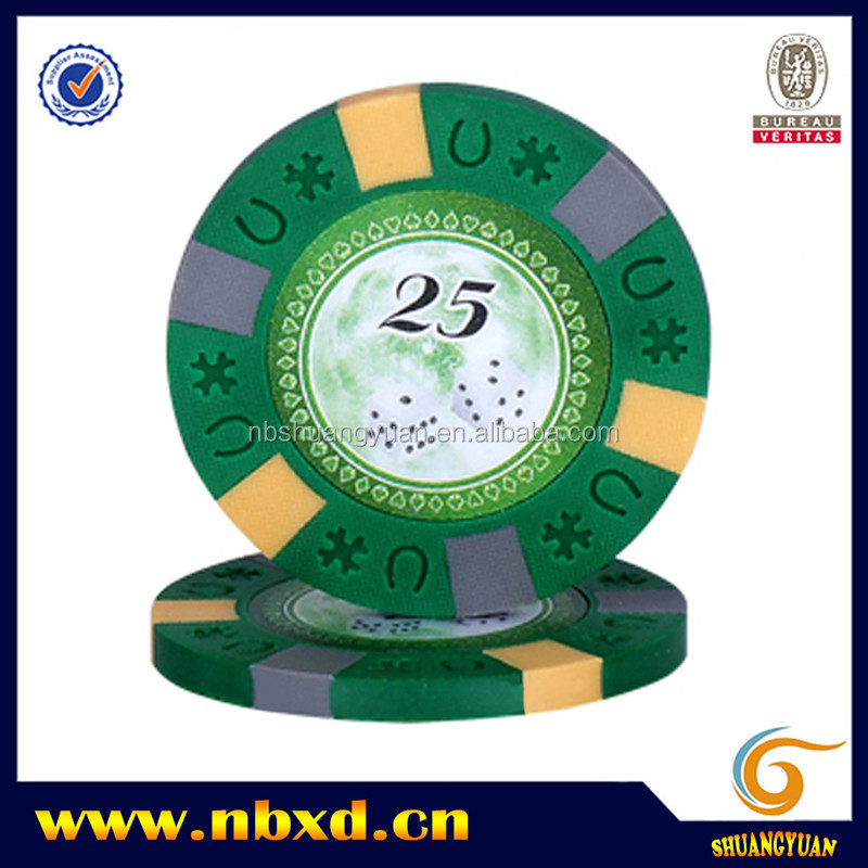 9.5g 3-Tone Pure Clay Horseshoe Design Poker Chip