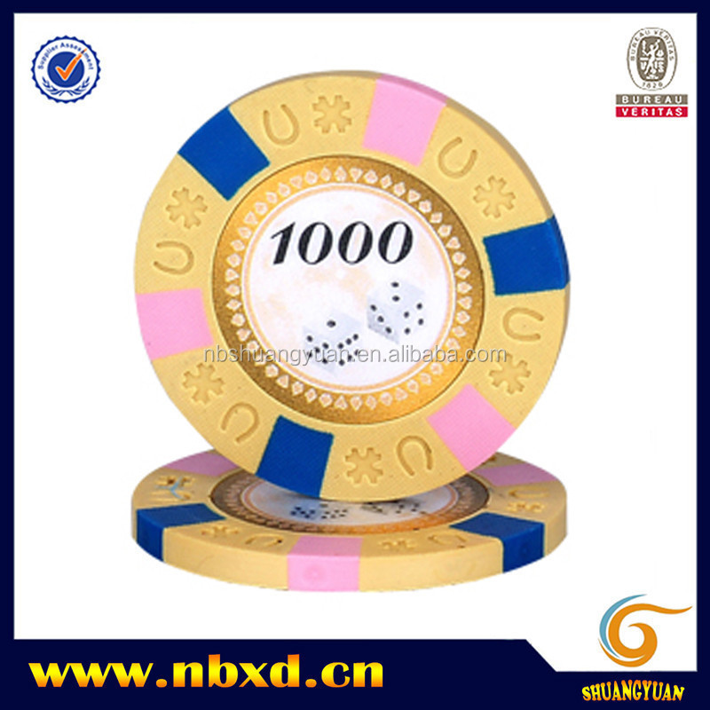 9.5g 3-Tone Pure Clay Horseshoe Design Poker Chip