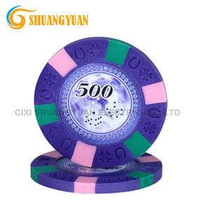 9.5g 3-Tone Pure Clay Horseshoe Design Poker Chip