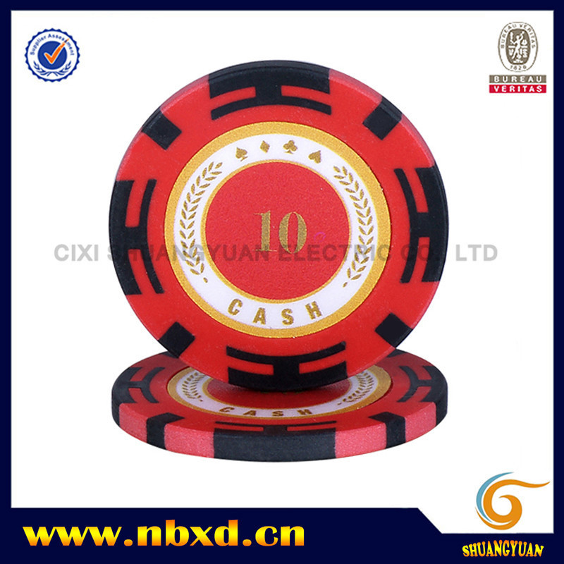 14g 2-Tone Clay Z-Stripe Poker Chip With Custom Sticker