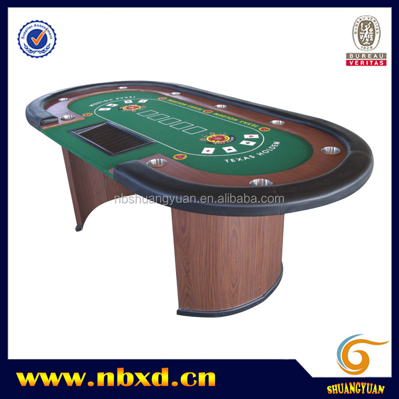 Luxury Texas Hold'em Poker Table with Wooden Leg