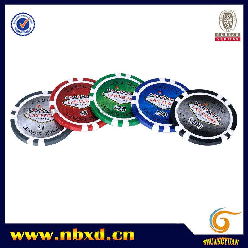 11.5g 8-Stripe Custom Plastic  Poker Chip With Custom Sticker