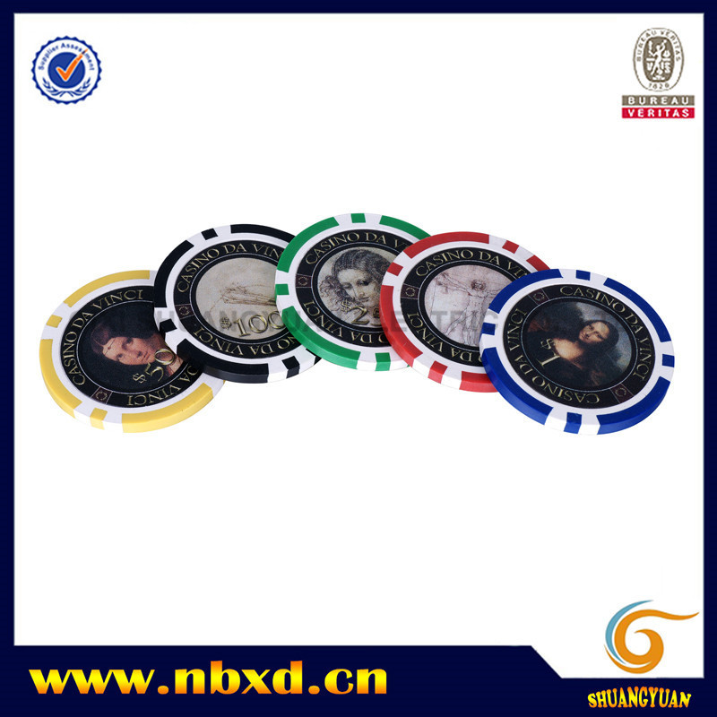 11.5g 8-Stripe Custom Plastic  Poker Chip With Custom Sticker