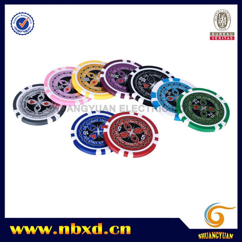 11.5g 8-Stripe Custom Plastic  Poker Chip With Custom Sticker