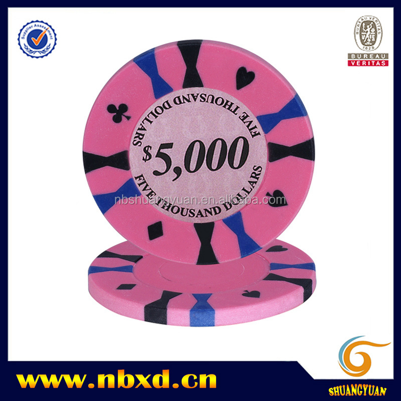 15g Clay 3-Tone Hourglass Big Poker Chip With Custom Sticker