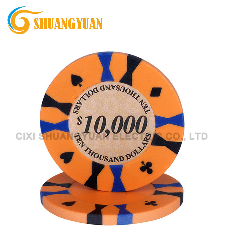 15g Clay 3-Tone Hourglass Big Poker Chip With Custom Sticker