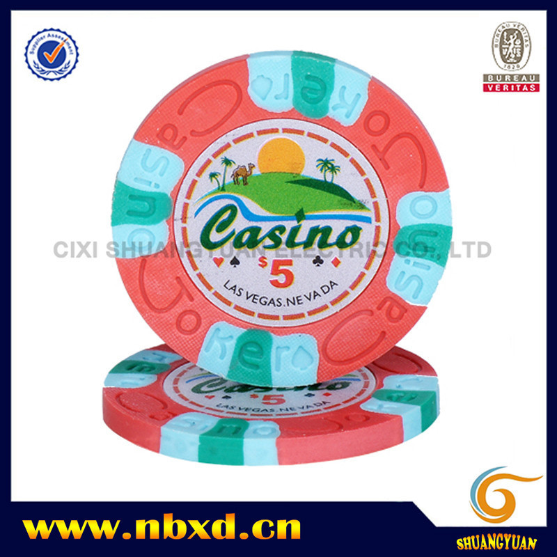 High Quality 10g / 14g 3-Tone Clay Casino Poker Chip With Custom Sticker