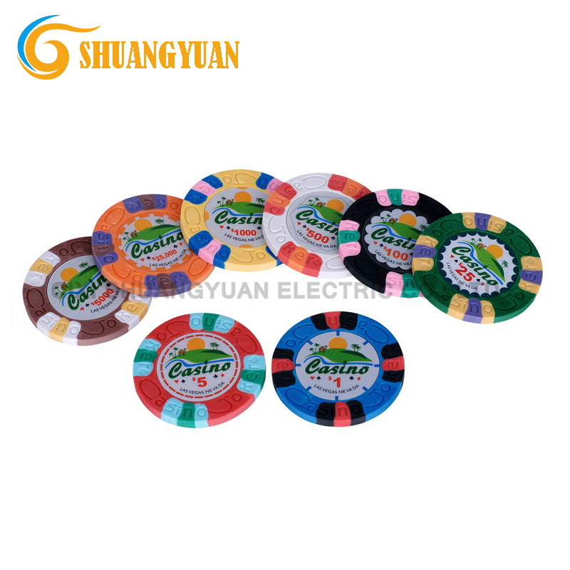 High Quality 10g / 14g 3-Tone Clay Casino Poker Chip With Custom Sticker