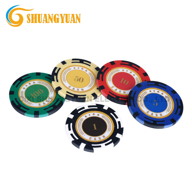 14g 2-Tone Clay Z-Stripe Poker Chip With Custom Sticker