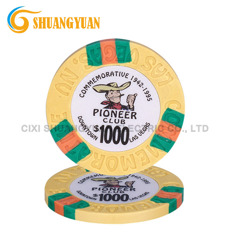 9.5g Pure Clay Las Vegas Pioneer Club Commemorative Poker Chip