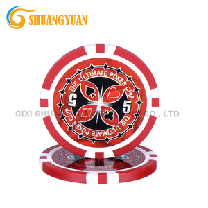 11.5g ABS 8 Stripe Ultimate Poker Chip with Custom Laser Stickers