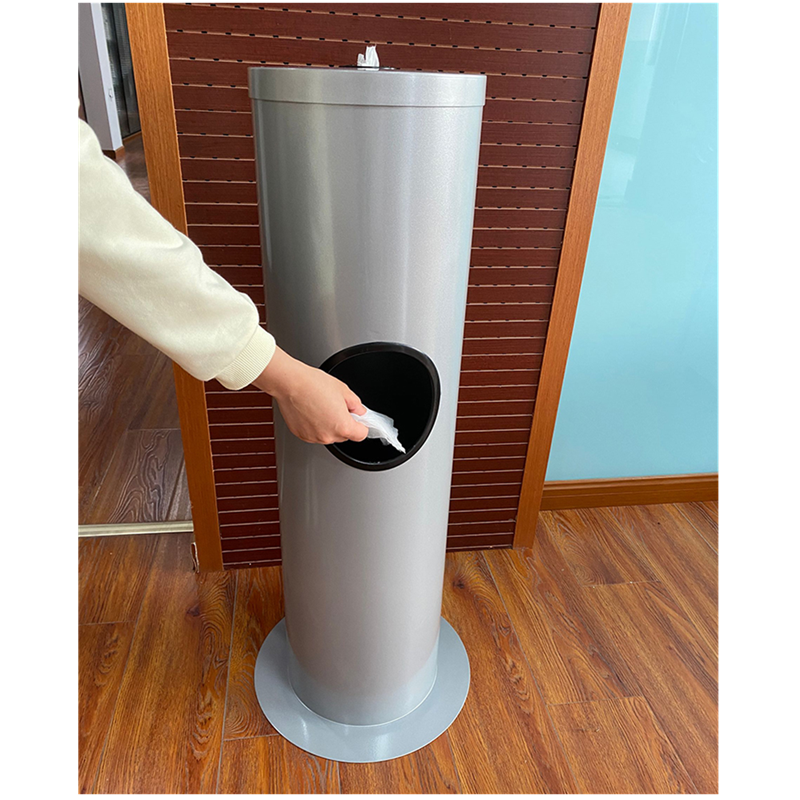 Stainless Steel Gym Wet Wipe Dispenser with Built-in Trash Can