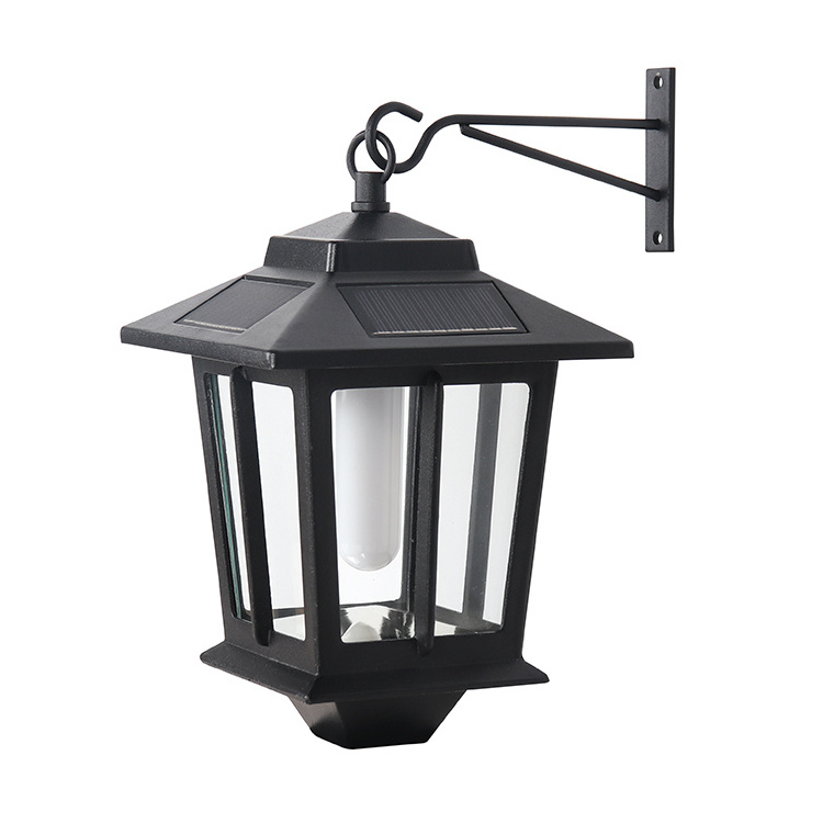 Solar Hanging Lantern Outdoor, Flickering Flames Solar Outdoor Lights Waterproof for Wall Fence Patio Porch Yard