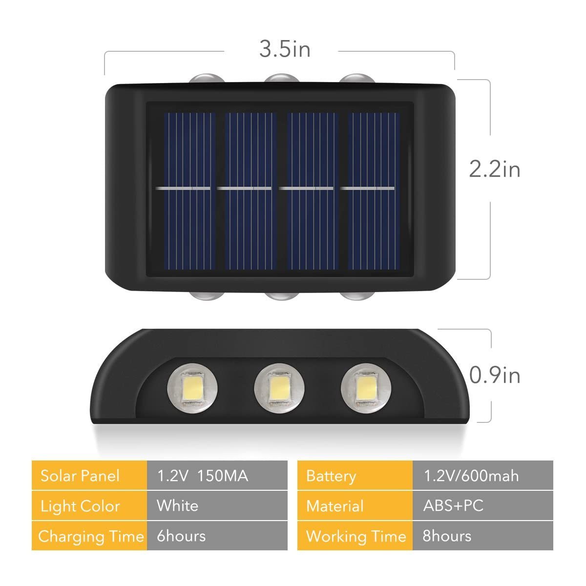 LED Solar Up Down Lights Outdoor Waterproof Outside Sunlight Sensor Lamp  Fixture Wall Mount for House Garden Porch