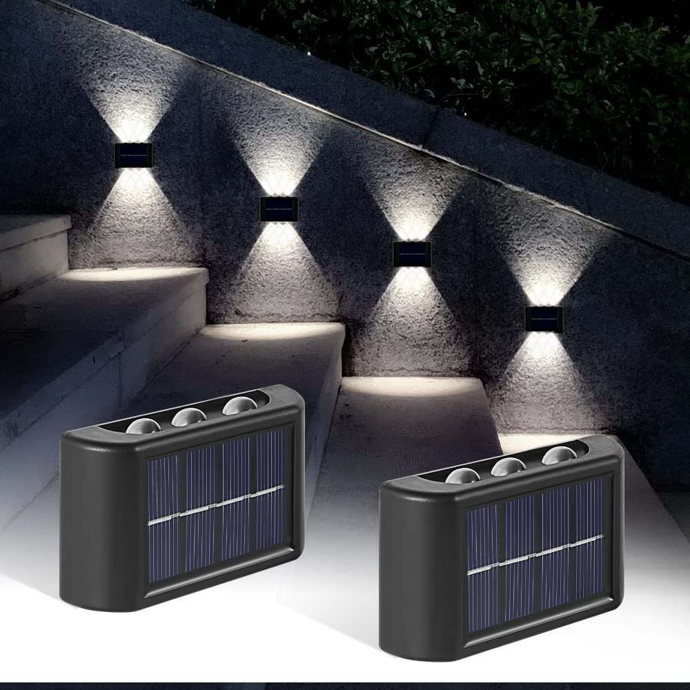 LED Solar Up Down Lights Outdoor Waterproof Outside Sunlight Sensor Lamp  Fixture Wall Mount for House Garden Porch