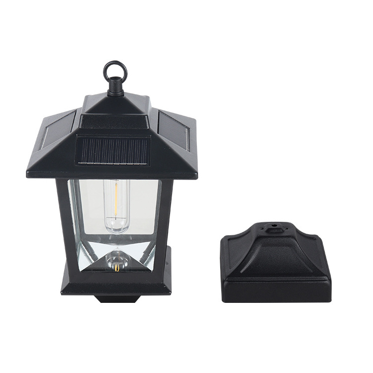 High Brightness Wholesale IP65 Lantern Decorative 3 Inch Pillar Outdoor For Deck Fence 5x5 LED Top solar tall pillar tower light