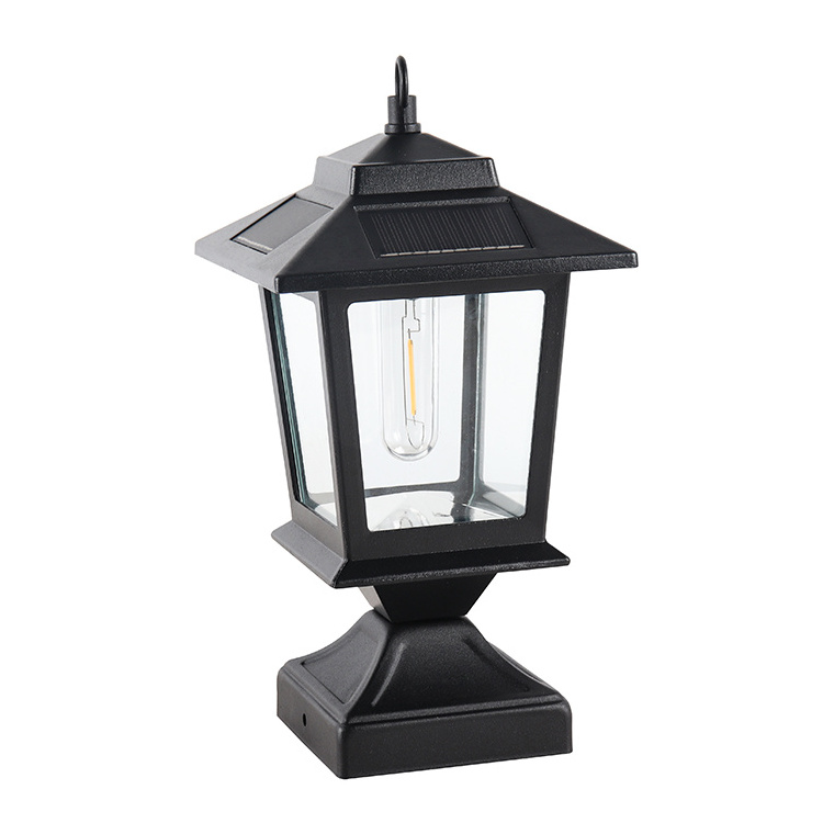 High Brightness Wholesale IP65 Lantern Decorative 3 Inch Pillar Outdoor For Deck Fence 5x5 LED Top solar tall pillar tower light