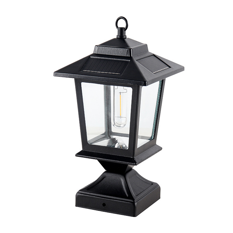 High Brightness Wholesale IP65 Lantern Decorative 3 Inch Pillar Outdoor For Deck Fence 5x5 LED Top solar tall pillar tower light