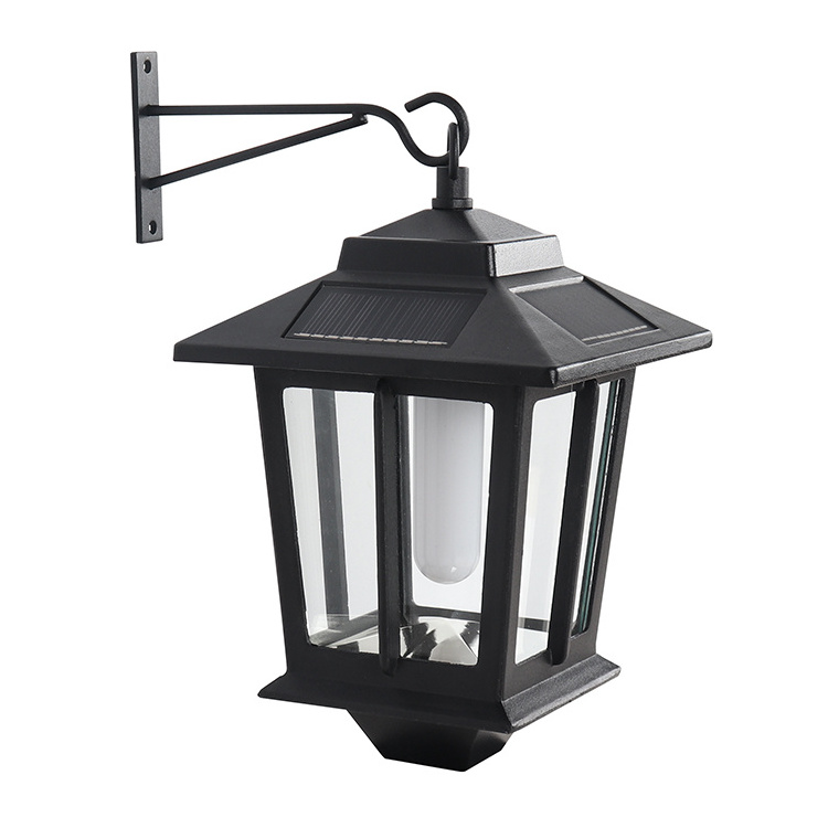 Solar Hanging Lantern Outdoor, Flickering Flames Solar Outdoor Lights Waterproof for Wall Fence Patio Porch Yard