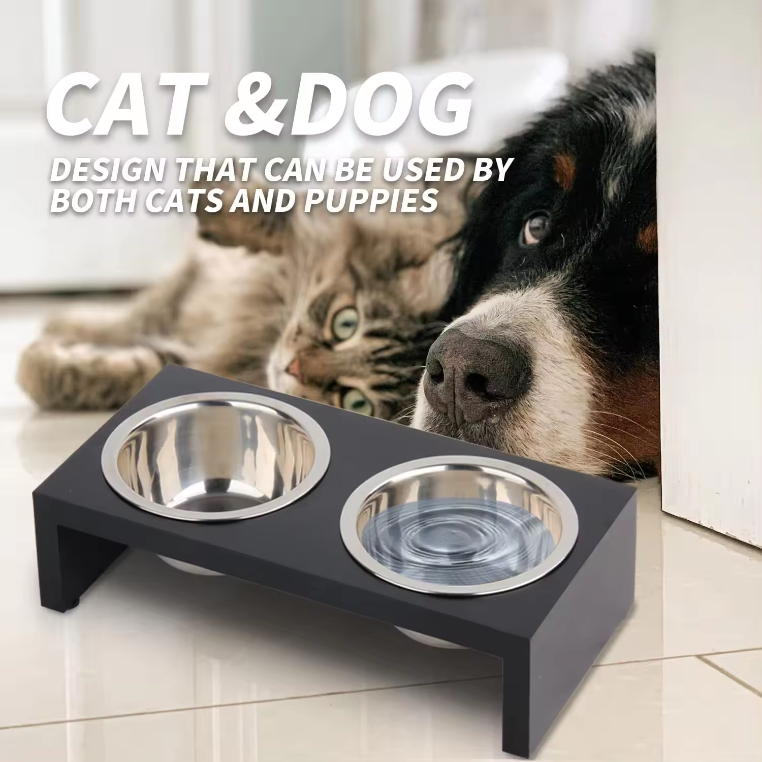 Pawise Custom Portable Different Capacity Deluxe Raised Pet Bowls & Slow Feeders Elevated Pet Dog Bowl With Stainless Steel