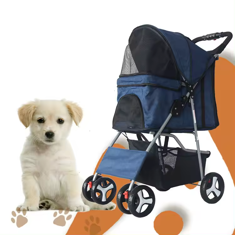 Pawise Large Capacity Visible Window Pet Cat Dog Carrier Stroller Soft Sided Travel Puppy Carrier with Wheels