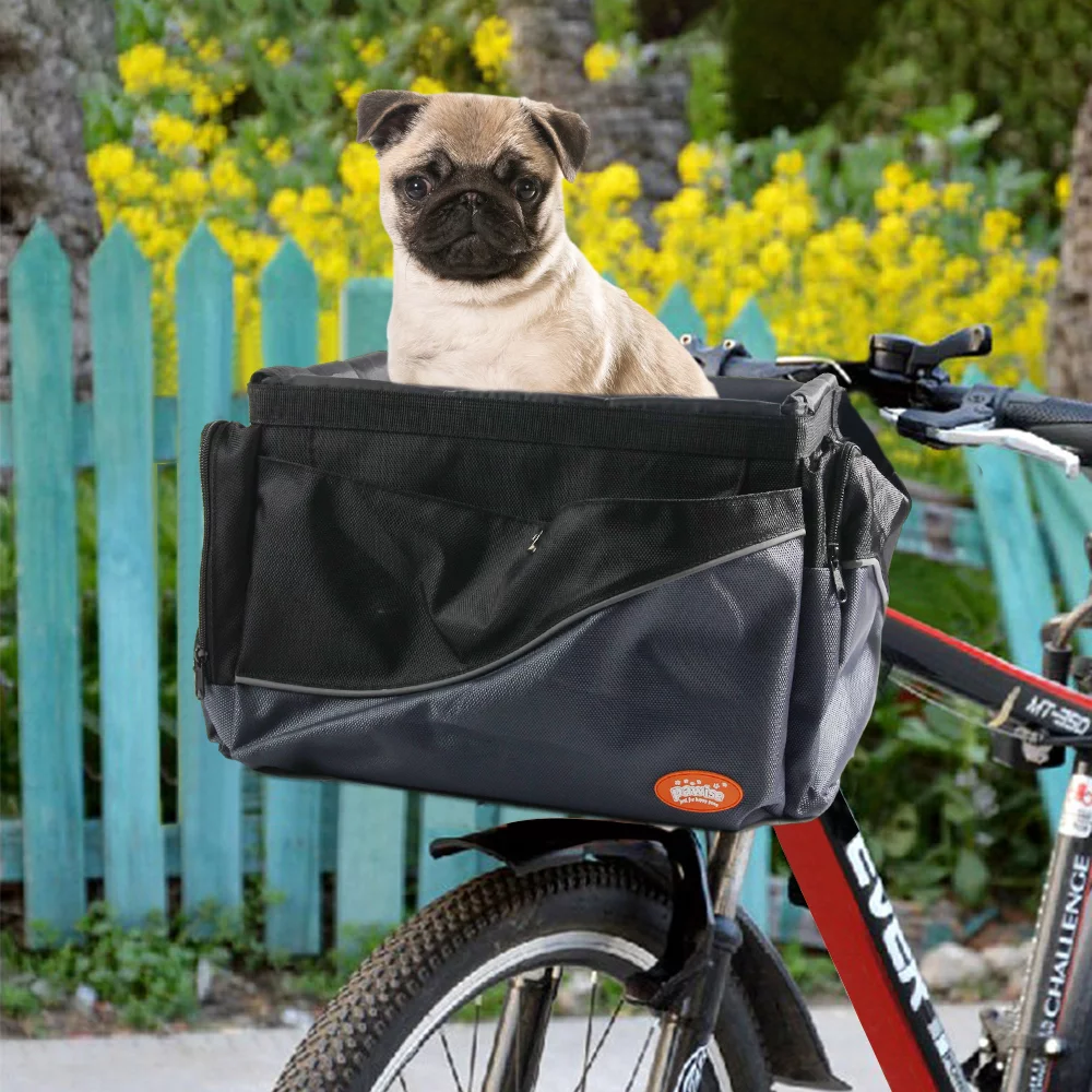 Pawise New Pet Products Front Handlebar Basket Bicycle Pet Carrier Bag Removable Dog Cat Bicycle Carrier Breathable Travel Bag