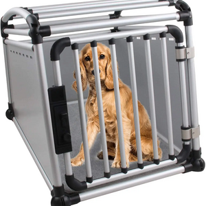 AFP Large Capacity Lightweight Foldable Dog Transport Box Cage Dog Aluminium Travel Crate Pet Carrier Crate For Outdoor Travel