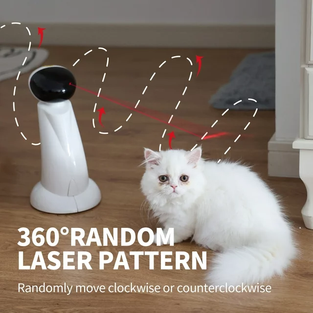 AFP Hot Sale 360 Degree Interactive Cat Laser Toys Automatic Cat Laser Toy With Random Patterns Rotates Cat Teaser Toy For Play