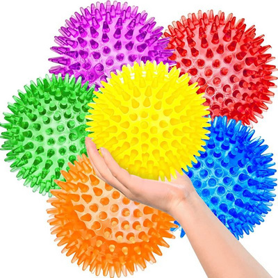 Wholesale TPR durable pet dog ball squeak toys soft rubber bouncy floating spike teeth cleaning chew toys for dogs