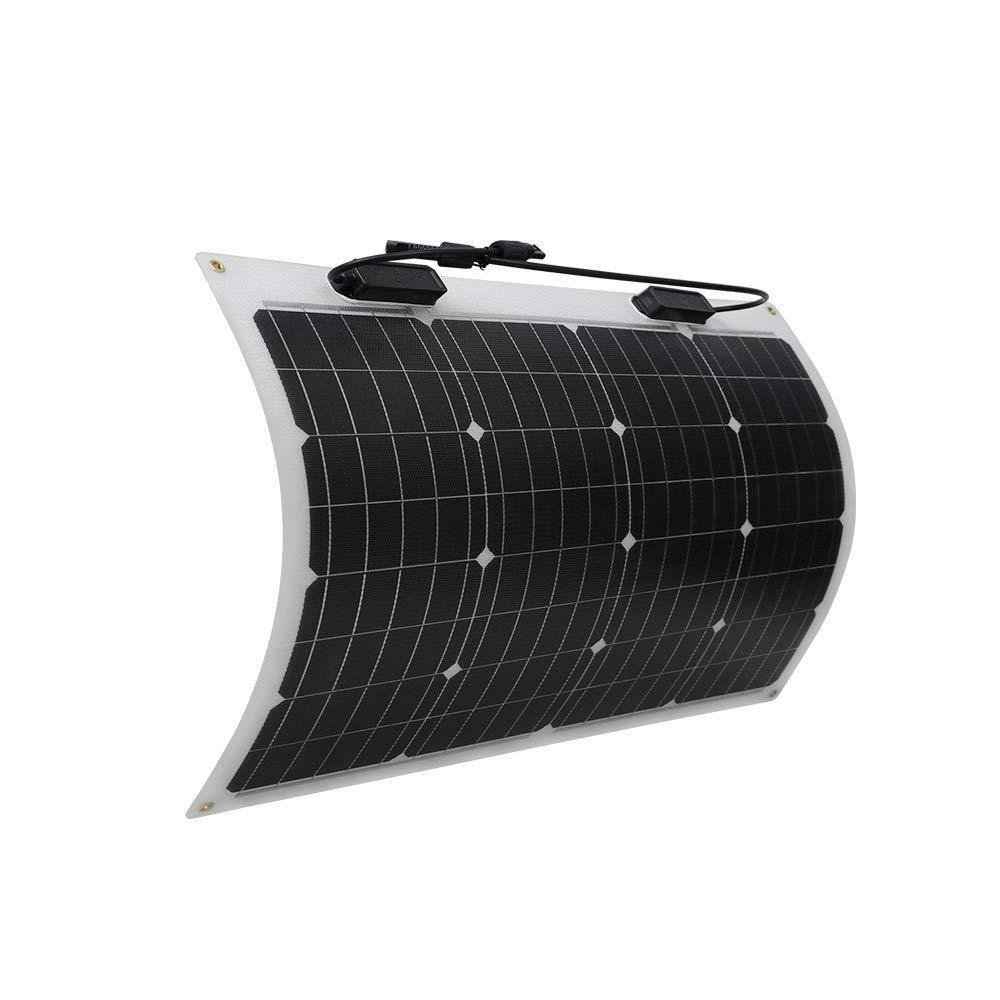 50W Flexible Solar Panel,ETFE Waterproof Lightweight with Highest Efficiency PERC Monocrystalline Solar Cells