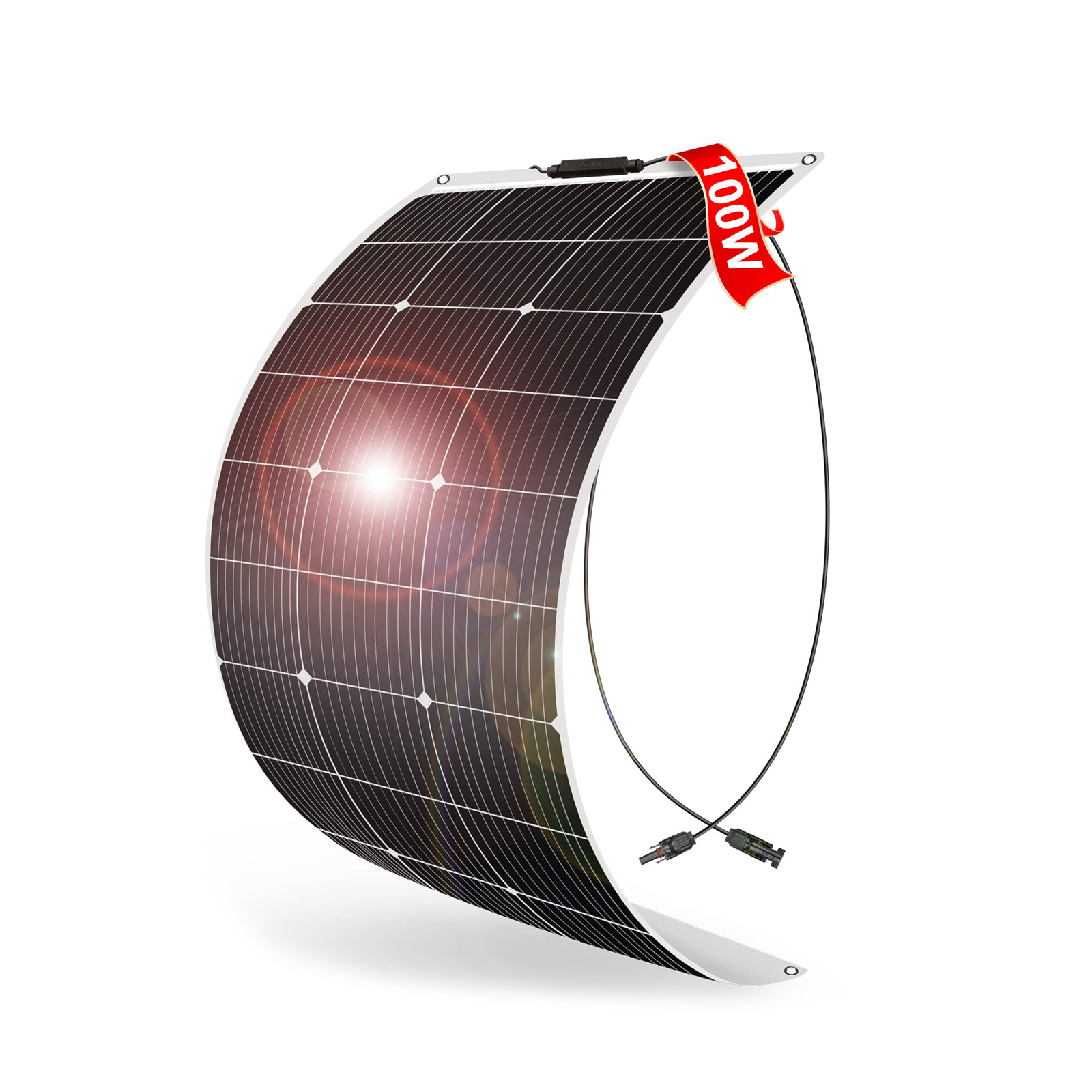 50W Flexible Solar Panel,ETFE Waterproof Lightweight with Highest Efficiency PERC Monocrystalline Solar Cells