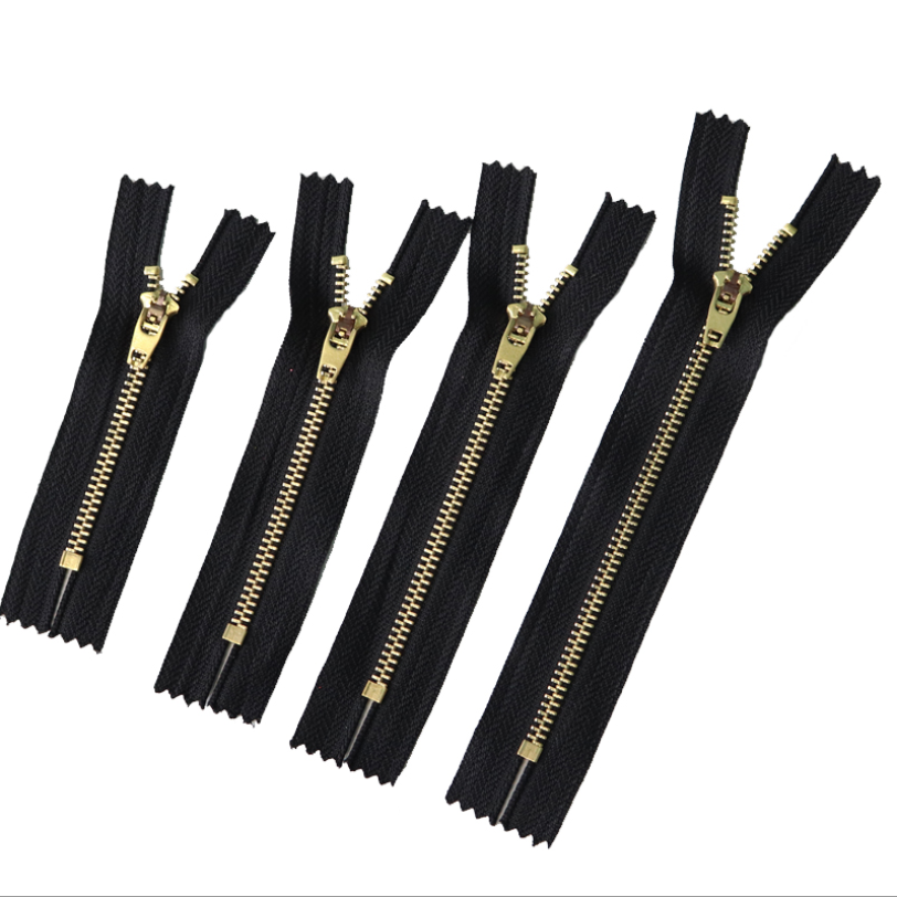 METAL BRASS ALUMINUM ZIPPER 3# 5# 8# 10# Puller with Auto Lock Semi-Lock Slider Cremallera Metalica Jeans Zipper Clothes Fufu