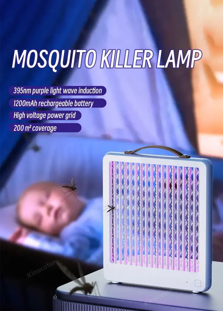 USB Rechargeable Bug Zapper with LED UV Light Portable Indoor Electric Mosquito Killer Lamp by Dayoung