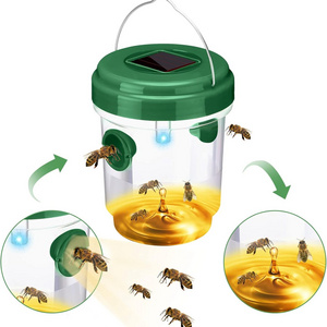 Carpenter Bee Wasp Trap,Solar Powered Trap for Wasp Carpenter Bee Yellow Jacket Hornet Outdoor Hanging Design Flying Insect Trap