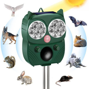 Motion Detector Animal Repellent with Solar Power Weatherproof Rodent Repeller Device