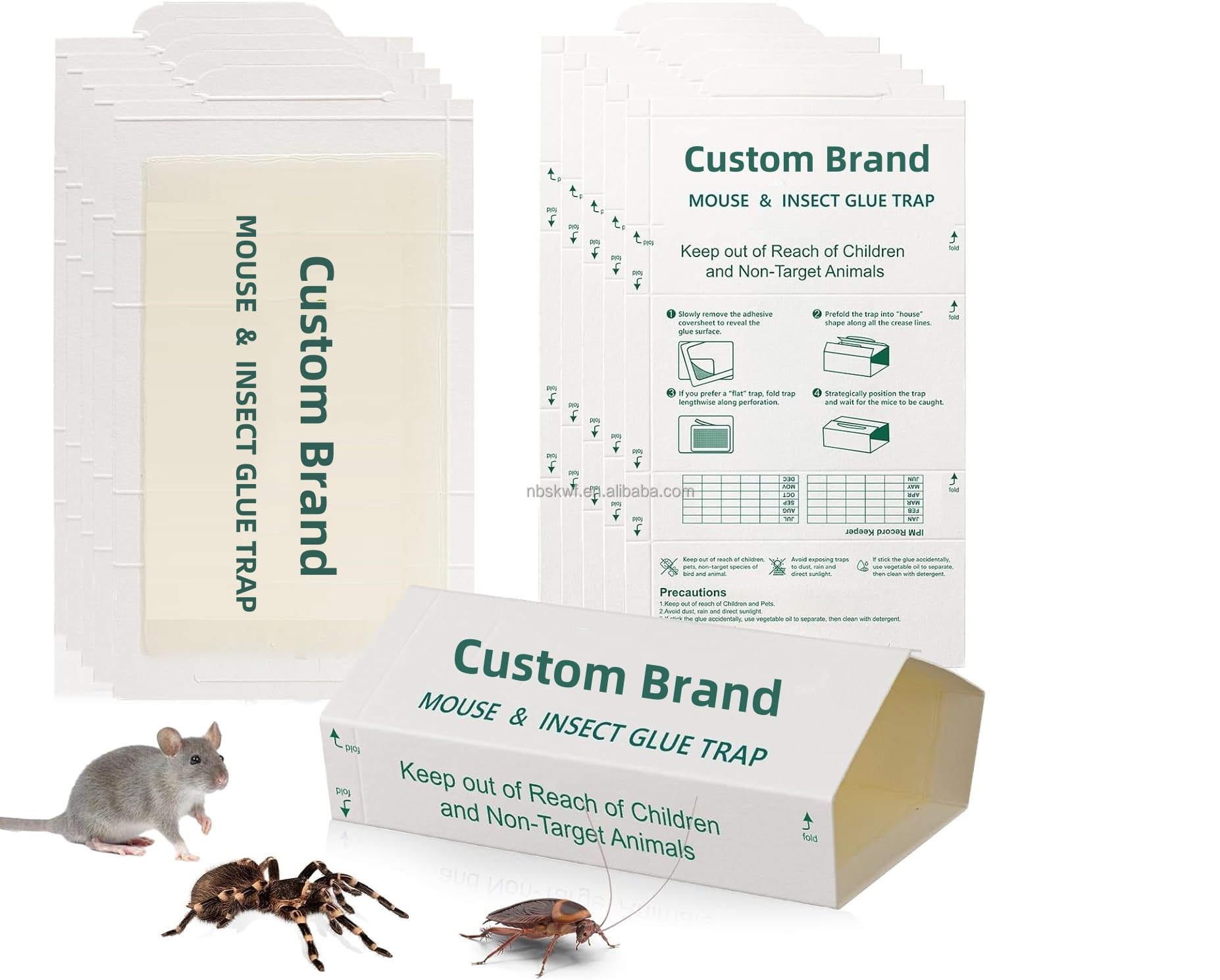 Max Catch 72 Pack Professional Strength Mouse Rat Pest Glue Scented Sticky Trap for Rodents and Insects