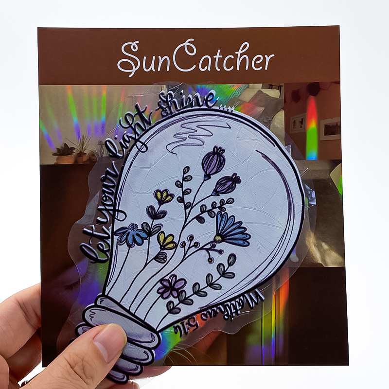 Wholesale Custom Size And Shape Printing Suncatcher Film Window Cling Sticker Rainbow Sun Catcher Decal