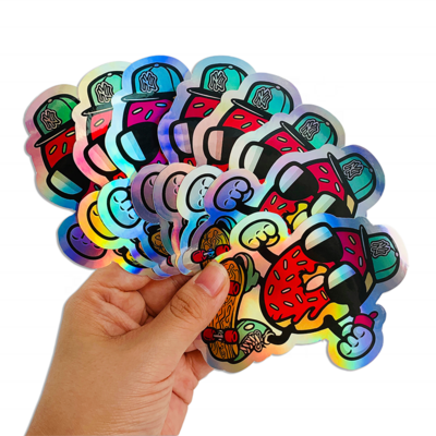 Custom Logo Adhesive Make Eco Laser Hologram Sticker Holographic Vinyl Sticker Printing