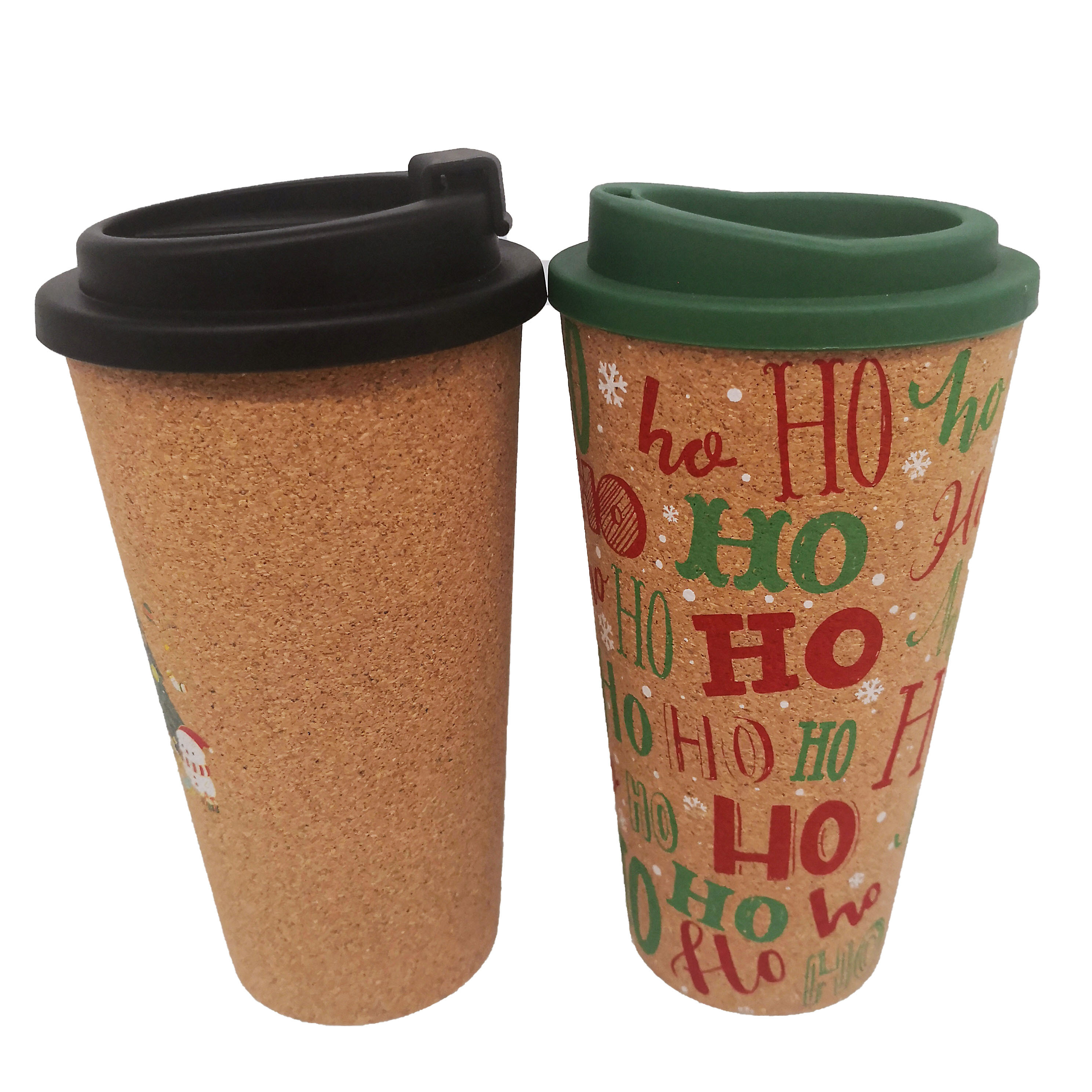 Eco Coffee Mug 16oz Reusable Wood Cup Cork Mug With Silicone Lid And Flip Lid Travel Cup