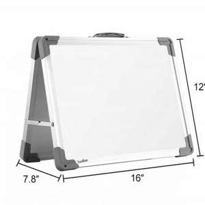 Small Dry Erase White Board Magnetic Desktop Foldable Whiteboard Portable Mini Easel Double Sided on Table Top with Holder fo