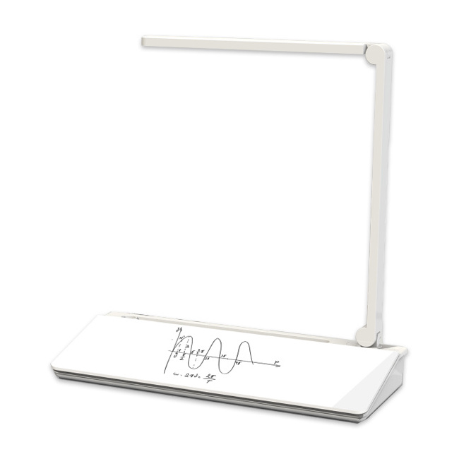 Small Desk Glass White board with lamp, Storage Organizer Dry-Erase  Whiteboard, 40x15cm