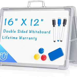 White Board for Desk 12"X16",Small Magnetic Portable Dry Erase Board Double-Sided Desktop Foldable Easel Whiteboard for Kids Stu