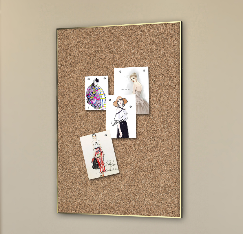 12 X 16 Inch thin frame Cork board/ message Board/Wall decoration  board  with Golden aluminum frame