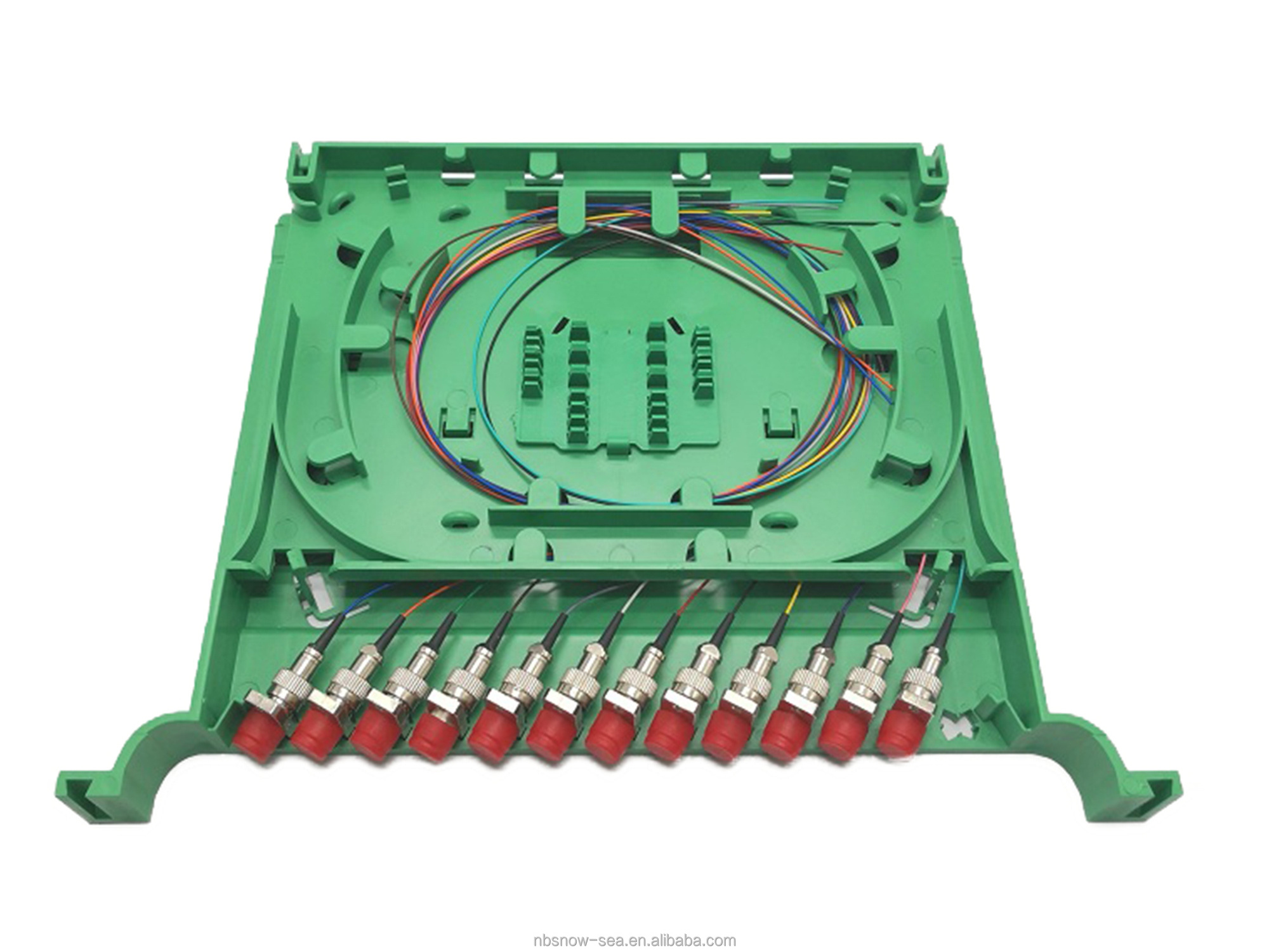 12 Core ODF Fiber Optic Fusion Splicing Tray with 12pcs SC Adapter and 12pcs SC Pigtail