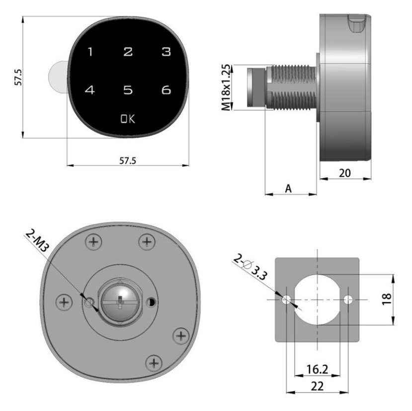 Digital Electronic Coded Lock, Touch Screen Password Lock for Cabinet  Sauna Drawer School Lockers Easy to Install