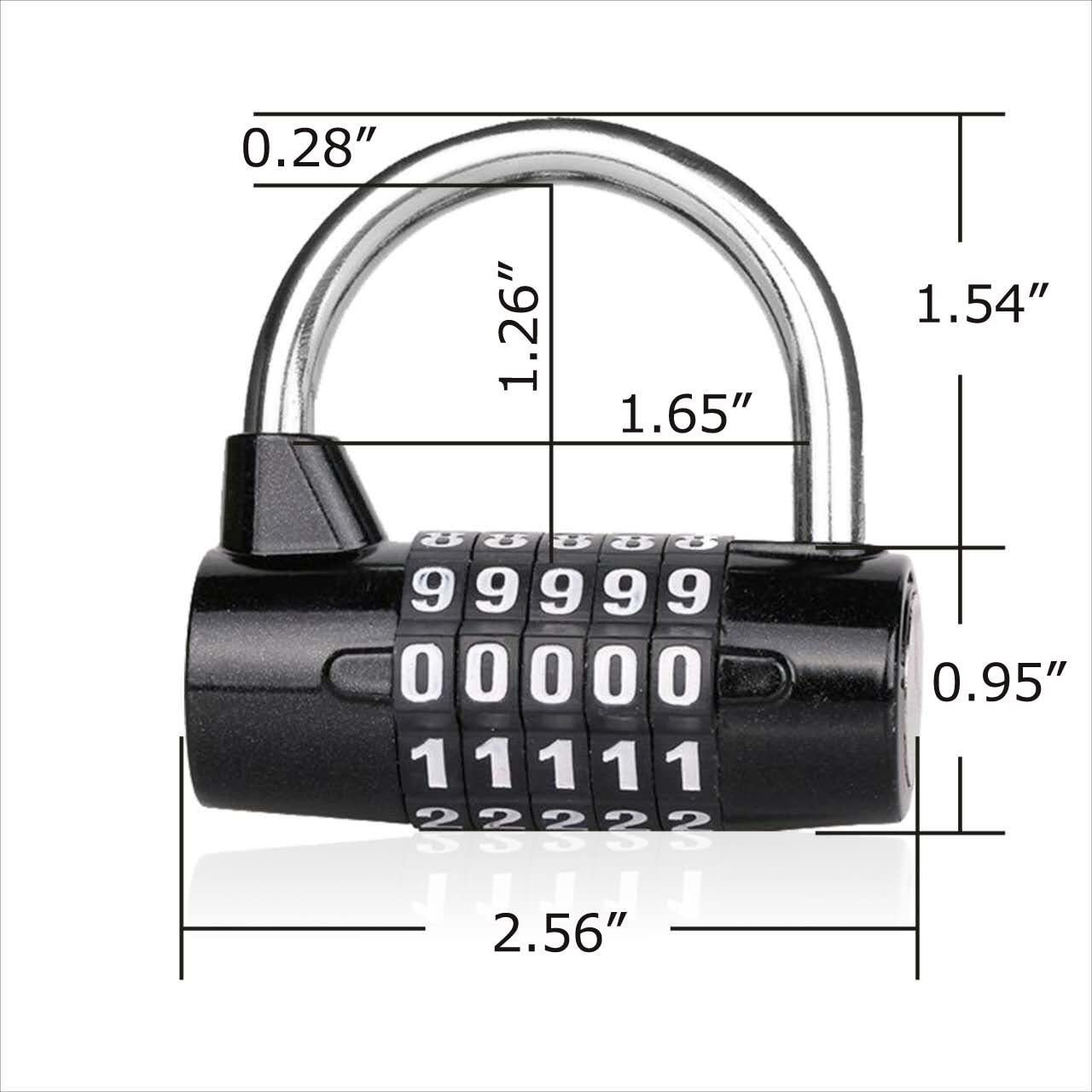 Zhenzhi 5 digit digital combination lock - outdoor waterproof reconfigurable digital padlock set