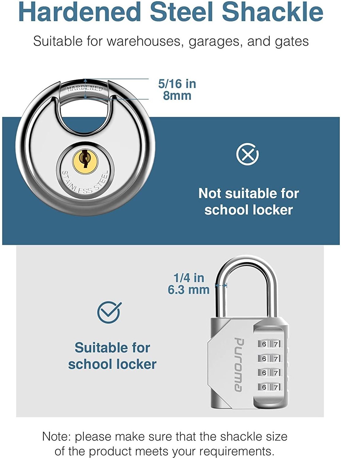 Zhenzhi Stainless Steel Discus Keyed Padlock Waterproof and Rustproof Storage Lock with2 Keys and Stainless Steel Shackle