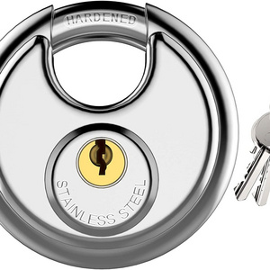 Zhenzhi Stainless Steel Discus Keyed Padlock Waterproof and Rustproof Storage Lock with2 Keys and Stainless Steel Shackle