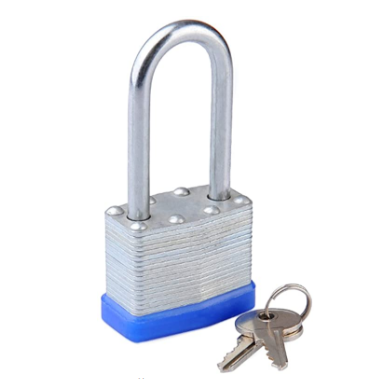 Zhenzhi Padlock with Key Same Laminated Steel Keyed Alike Padlock with Long Hardened Steel Shackle Padlocks 1-9/16