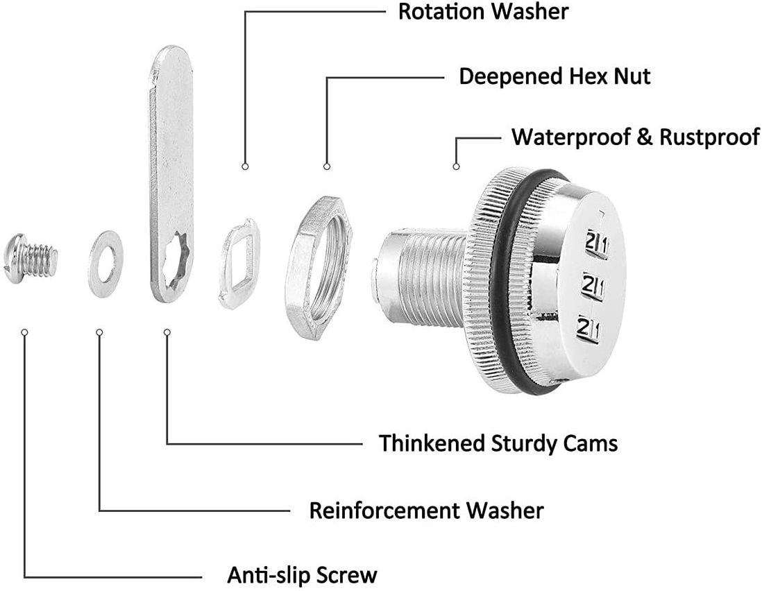 zhenzhi Combination Cam Lock Security Locks, Password Coded Locks for Safety of Box Cabinet Drawer Mailbox Door Furniture